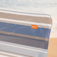 Silla playa plegable alta 5 posiciones a rayas azules y grises Aktive - details 6