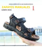 Sandalias De Cuero Genuino De Talla Grande Para Verano 38-46 Zapatos De Playa Al Aire Libre Casual Cómodos Para Clima Caliente Hombre - details 1