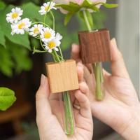 Vaso De Prueba De Madera Para Decoración De Cocina Y Nevera Magnetismo De Refrigerador Plantas De Propagación Y Estantería Decoración Moderna - details 1