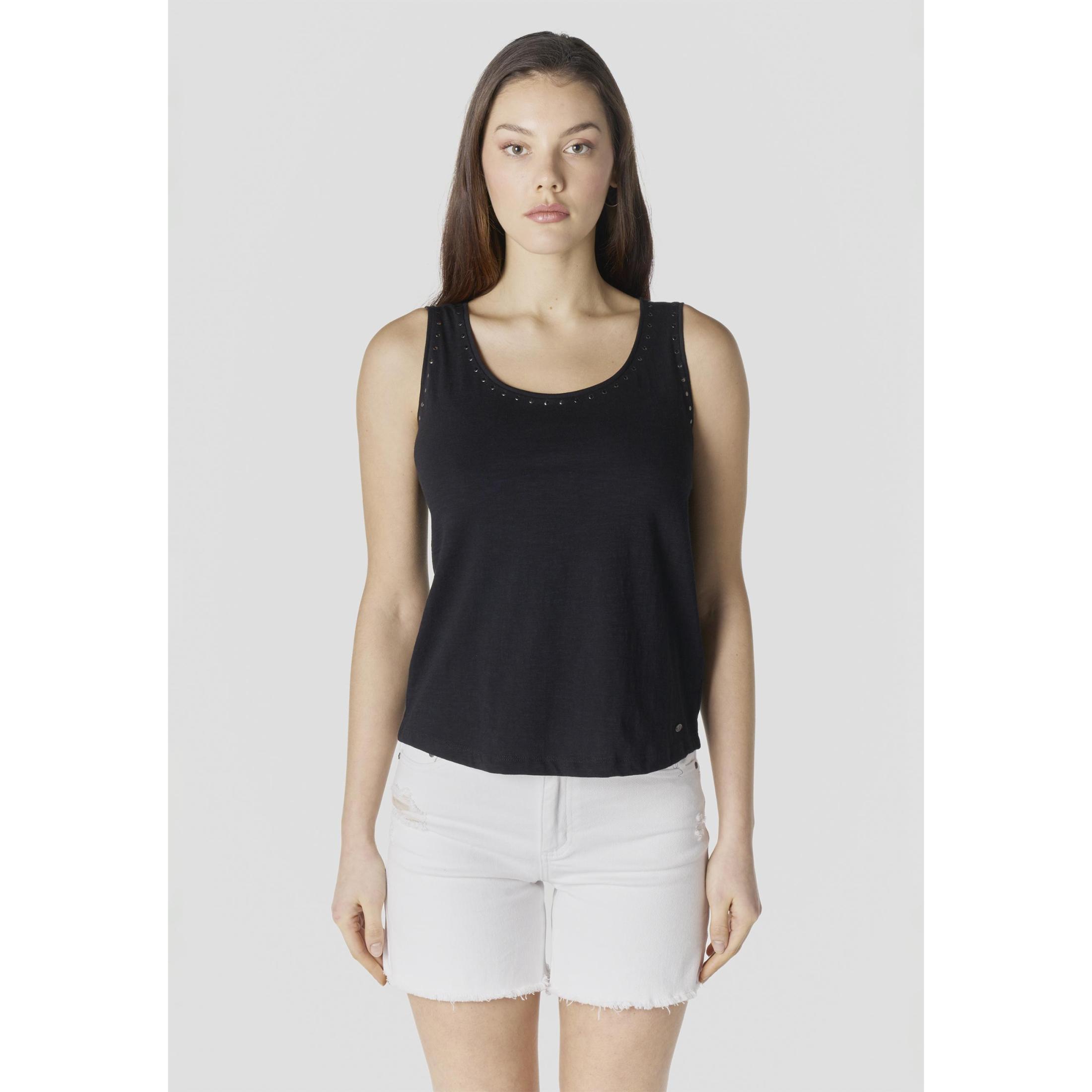 Koroshi Camiseta de tirante y tachas para mujer