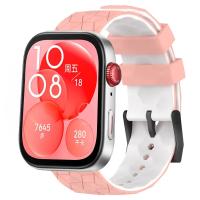Correa De Deporte De Silicona Suave De Dos Tonos Para Huawei Watch Fit 3 Con Patrón De Fútbol Tamaño 20cm Unisex - details 12