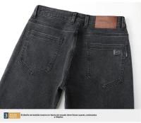 Nuevos Jeans De Invierno Para Hombre Cálidos Con Fleece Pantalones Casuales De Algodón Elásticos Estilo Recto Moda Con Cierre De Cremallera - details 13