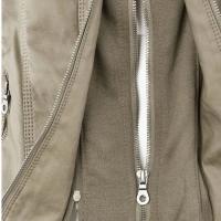 Chaqueta De Cuero Sintético Para Mujer Estilo Motociclista Con Capucha Negro Otoño-invierno Cierre De Cremallera Largo Regular - details 28