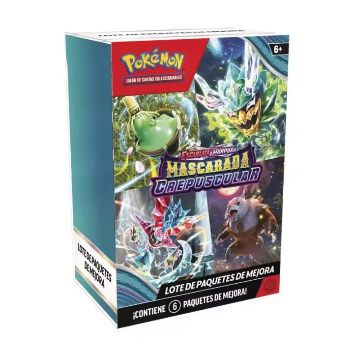POKEMON JCC ESCARLATA Y PÚRPURA MASCARADA CREPUSCULAR LOTE DE 6 PAQUETES D MEJORA POKEMON TCG TWILIGHT MASQUERADE BOOSTER BUNDLE - 1