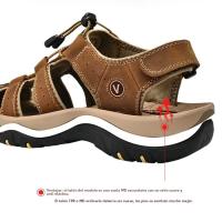 Zapatillas De Playa Para Hombre Cuero Antideslizante Casual Aumento De Altura Cómodas Zapatillas Deportivas Hombre Sandalias De Verano - details 26