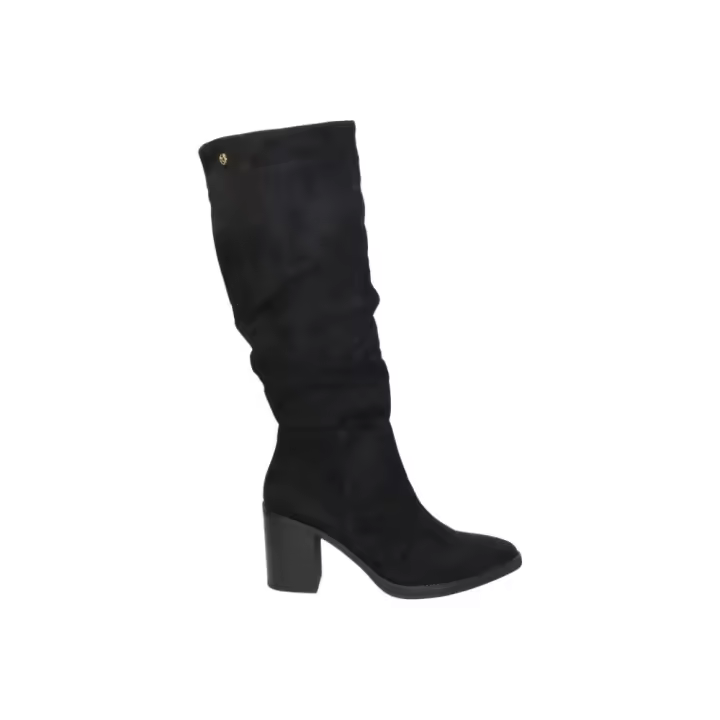 XTI | Botas de Tacón XTI para Mujer – Botas Altas en Color Negro con Cremallera Lateral – Tacón Medio y Cómodo – Hasta la Rodilla – Estilosas – Versátiles y Combinables – Modelo 146529 - 1