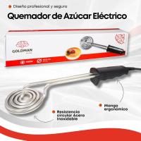 Quemador de Azúcar Eléctrico Redondo | 900W Acero Inoxidable | Pala para Crema Catalana y Postres | Repostería Profesional sin Llama GOLDMAN SERVICE - details 0