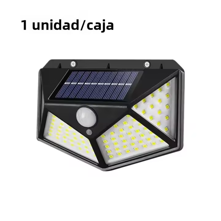 Lámpara De Pared Solar 100LED Impermeable Con Sensor De Movimiento Para Jardín Decorativa Iluminación Exterior Solar Energizada - 1