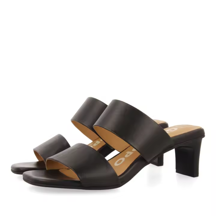 Gioseppo Sandalias Negras Tacón Doble Tira Mujer Piel Acolchada - 1