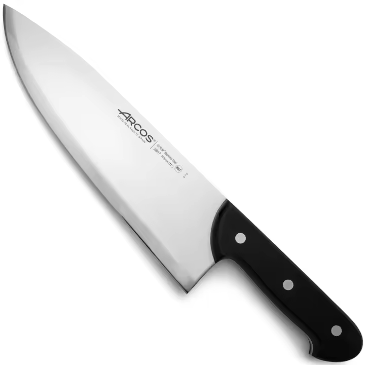 ARCOS Universal Pro - Cuchillo Carnicero (275 x 4 mm) - Hoja de Acero Inoxidable Nitrum® - Mango Negro de Polioximetileno (POM) - 1