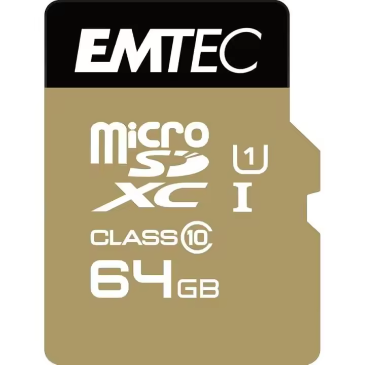 Tarjeta microSDXC 64GB Emtec EliteGold UHS-I U1 Class 10 | hasta 90MB/s | con adaptador SD | memoria para móvil, tablet y cámara - 1