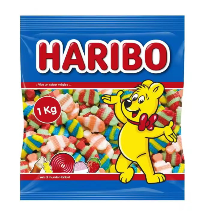 HARIBO PECES PAYASO 1KG son los clásicos caramelos de goma con forma de pez payaso de distintos colores, que combinan una irresistible textura y un fabuloso sabor a multifrutas SABOR ORIGINAL HARIBO TOP - 1