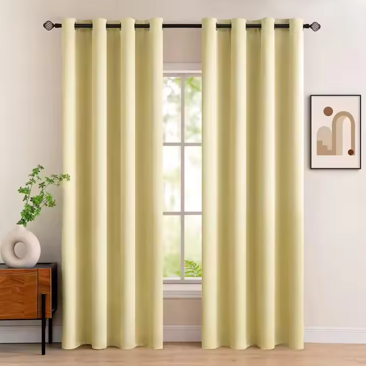 Cortinas de Tela Lisa de 140x260cm, Cortina Semi Transparente, con 13 Colores Disponible, material 100% Poliéster de Calidad y Resistencia, Cortina Para Salón Dormitorio y Oficina, Moderna Decorativa, Envío desde españa. - 1
