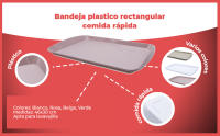 Banner - Bandeja plastico rectangular comida rapida 46x30 cm