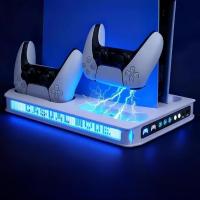 Estación De Enfriamiento RGB Con Cargador De Doble Controlador Para PS5/PS5 Slim/PS5 pro Soporte Con Modos LED - details 0