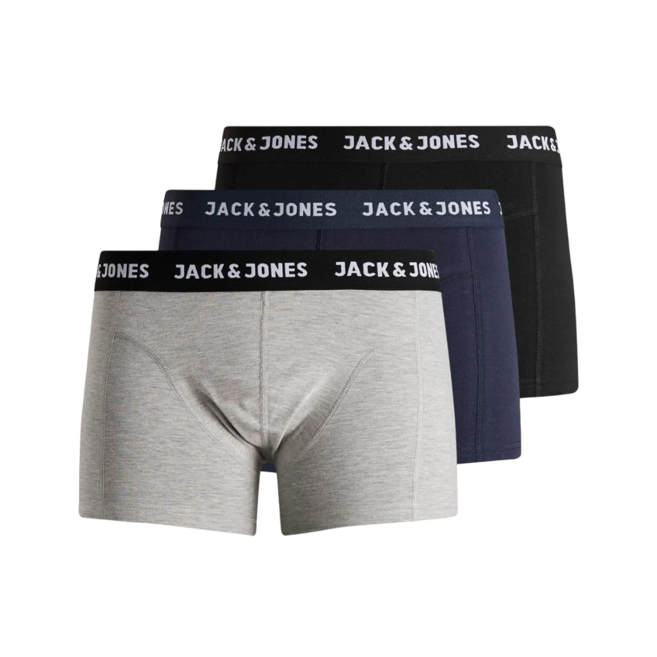Jack & Jones Jacanthony - Pack de 3 Bóxers de Algodón Elástico para Hombre - 12160750