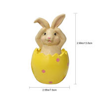 Adorno de conejo de Pascua sentado sobre cáscara de huevo, regalo para niños y amigos, decoración de conejito de resina - details 0