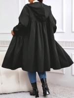 Abrigo De Invierno Para Mujer Talla Grande Con Capucha Cremallera Y Cordones Manga Larga Bolsillos Estilo Casual Para El Día - details 3