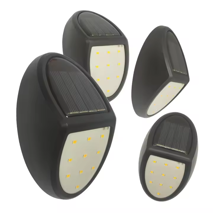 LED ATOMANT Aplique Solar LED de Pared Negro, Color Blanco Calido (3000K), 30LM IP65, Luces Ideales para Escaleras, Peldaños y Terraza, Iluminacion Solar Exterior Automatica sin Cables - 1