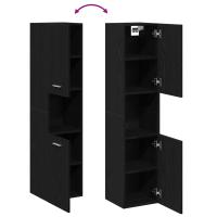 Gabinete de baño de pared vidaXL negro y roble de 30x30x130 cm, de madera compuesta - details 6