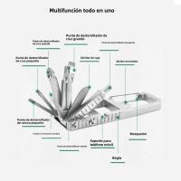 Multiherramienta De Llave 12 En 1 Plegable Herramienta De Acero Inoxidable Para Exteriores Con Bit De Destornillador - details 0