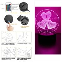Lámpara LED 3D Ilusión De Amor Regalo Romántico Para Día De San Valentín Luz Nocturna Para Dormitorio Luz De Escritorio Decoración De Hogar Forma De Corazón - details 5