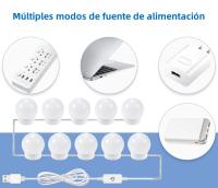 Espejo De Maquillaje LED Con Luz USB Para Vestíbulo Iluminación Ajustable Para Mesa De Vestir Y Baño Lámpara De Pared Incluye Bombilla - details 5