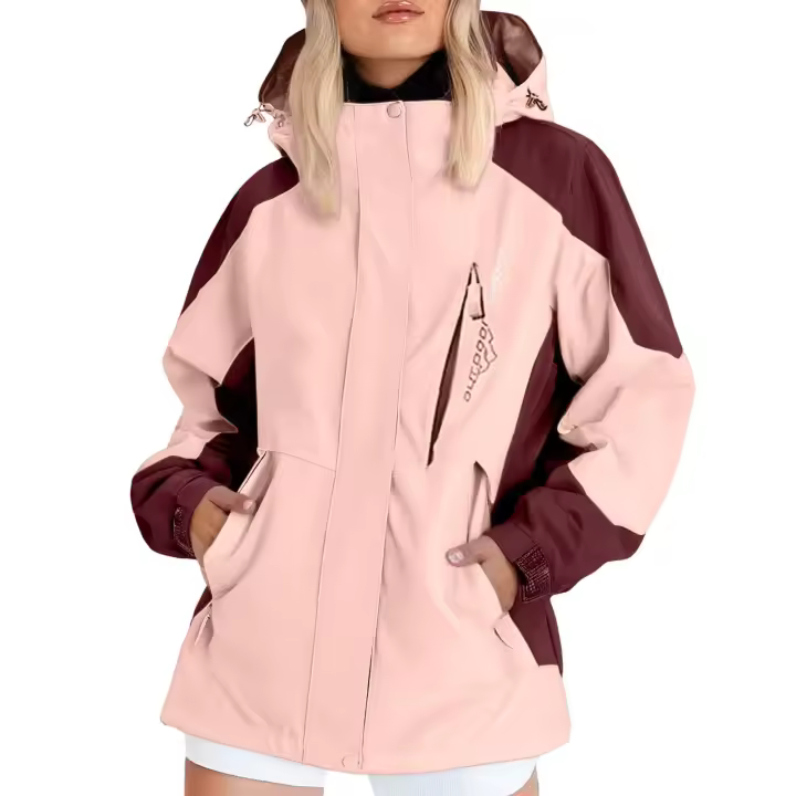 Chaqueta De Montañismo Para Mujer De Otoño Moda Con Capucha Impermeable Y Resistente Al Viento De Larga Duración Para Exteriores - 1