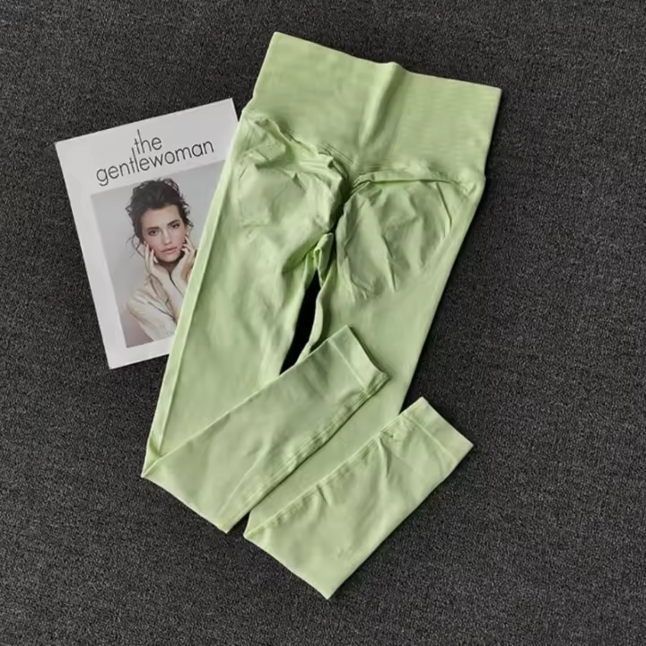 Pantalones De Yoga De Cintura Alta Para Mujer Smooth Quick Dry Talla Verdadera Para Gimnasio Y Correr Pantalones Largos - 1