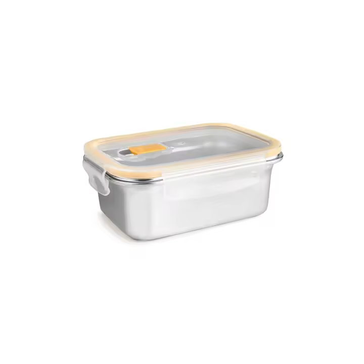 IBILI Keepklin Air Vent - Recipiente Rectangular de 0.4L en Acero Inoxidable Apto Microondas - 1