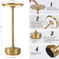 Lámpara De Escritorio LED Recargable Impermeable De Aleación De Aluminio Con Iluminación Para Lectura Y Camping Estilo Moderno Metal Negro - details 4