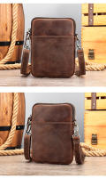 Bolso De Hombro Para Hombre En Cuero Genuino Multifuncional Y De Gran Capacidad Bolso Cruzado De Cuero Con Tassel Bolso De Mano Casual Para Fiestas - details 11
