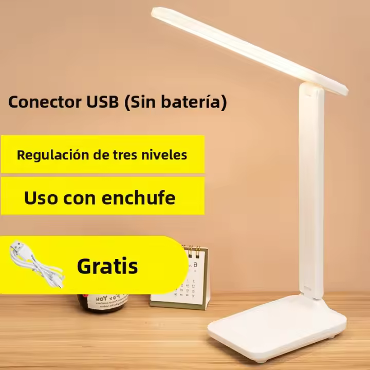 Lámpara De Escritorio Plegable Con Luz Nocturna USB Táctil Ajustable Protección Ocular Para Estudiantes Dormitorio Y Habitación LED Recargable Moderna - 1
