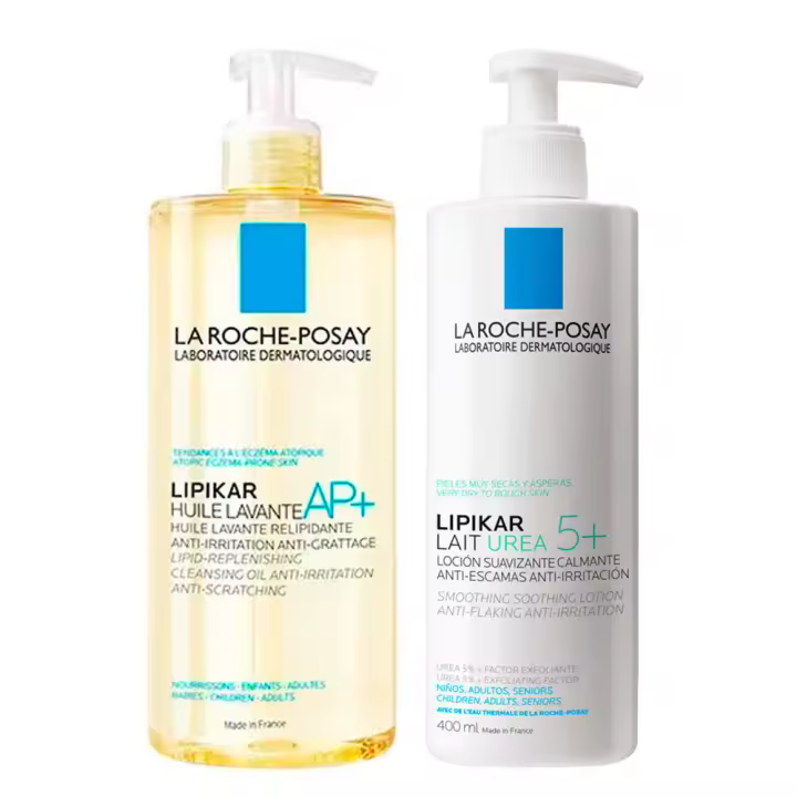 Rutina La Roche Posay Lipikar Huile Lavante Ap+ 1000 ml Con Dosificador + Iso Urea Leche Corporal 400 ml Pack - 1