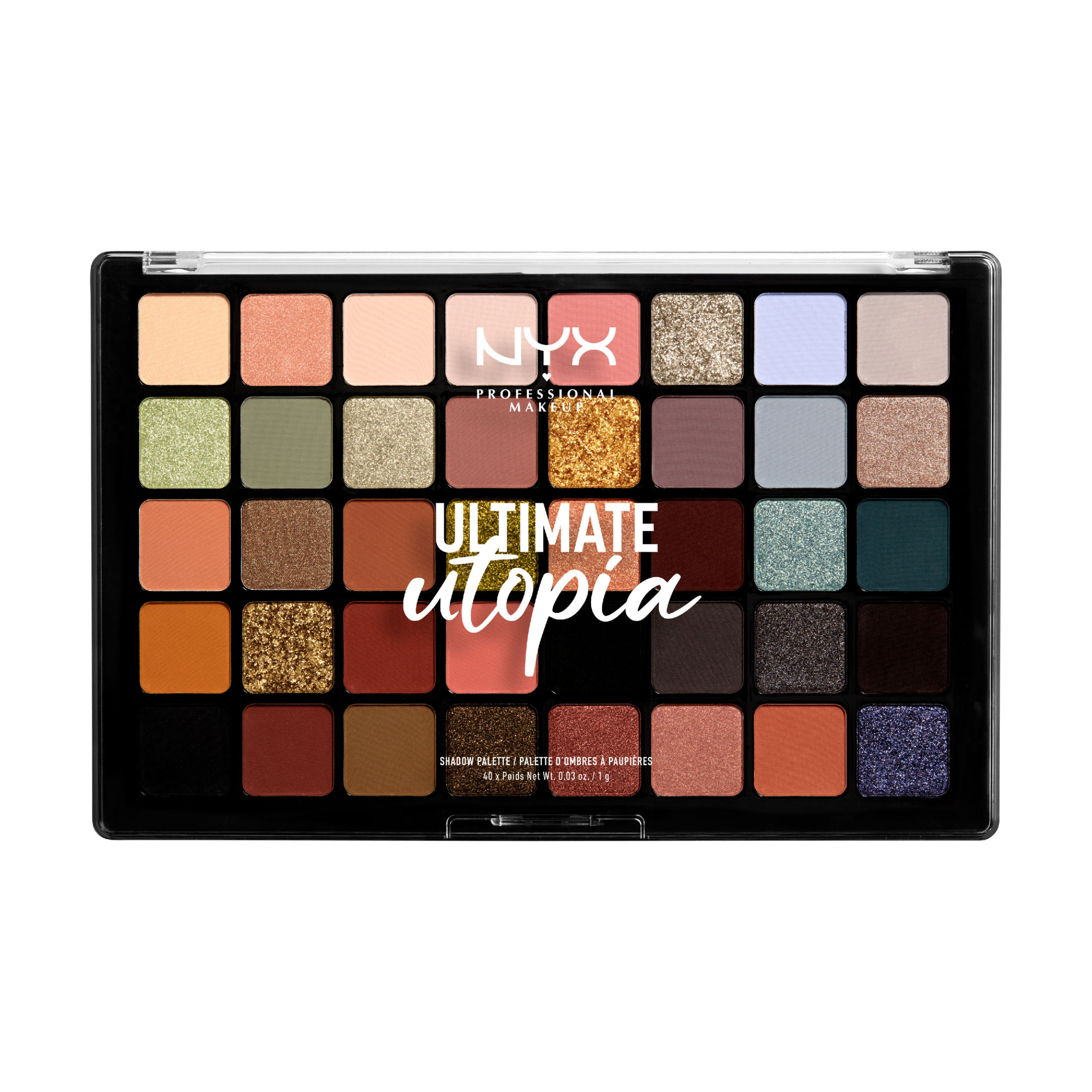 NYX Professional Makeup | Paleta de Sombras Ultimate Shadow Palette - Utopia: Crea looks mágicos con esta paleta de sombras, imprescindible en tu rutina de belleza. Explora una amplia gama de colores inspirados en la utopía.