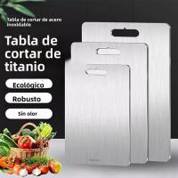 Tabla De Corte De Acero Inoxidable De Grado Alimenticio Doble Cara Rectangular Bloque De Picar Frutas Y Carne Soporte Ecológico - details 0