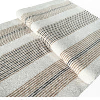 Manta Auxiliar de Microchenilla Rayas color Beige con Flecos ALO HOME 130x170 cm para Sofá o Cama - details 1