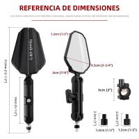 Espejos Laterales Ajustables Y Plegables Para Motocicleta Compatible Con ATV De Aventura Y Carretera Espejos De Manillar Universales - details 3