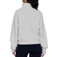Nueva Sudadera De Mujer Con Capucha Cuello Erguido Otoño Invierno Color Sólido Fleece Manga Larga Bolsillos Cierre Media Pullover Suave - details 24