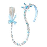 Diadema De Princesa Con Mechas De Peluca Frozen Para Niñas En Colores Azul Y Rosa Con Motivos De Hielo De Elsa Accesorio De Cabello Para Bebés Y Niñas - details 7