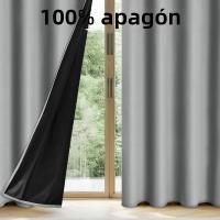 Cortinas De Blackout 100% En Color Sólido Para Protección Solar Y Aislamiento Total Para Dormitorio Y Sala De Estar - details 13