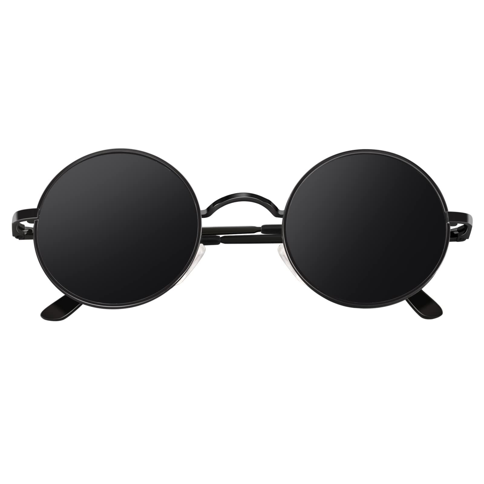 Gafas de sol redondas retro, estilo vintage, inspiradas en Lennon, gafas de sol circulares polarizadas de metal para mujeres y hombres