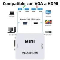 Adaptador Mini VGA a HDMI Con Audio 1080P Compatible Para PC Portátil HDTV Proyector Cable USB Incluido - details 1