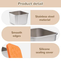 Generisch Recipiente para refrigerios Reutilizable, último Recipiente para refrigerios de Acero Inoxidable de 6 Piezas, Mini Caja para refrigerios con Tapa de Silicona, Caja de Almacenamiento de Alimentos de Metal a Prueba de Fugas - details 3