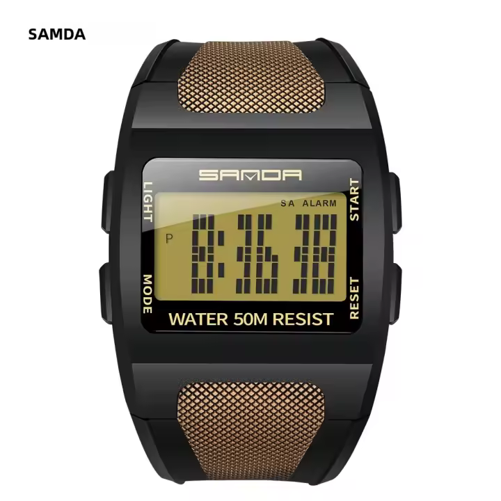 Reloj Deportivo Digital Para Hombres SANDA Resistente Al Agua 5Bar Big Dial Luminoso Alarmas Chronógrafo Multifuncional Reloj De Pulsera Casual - 1