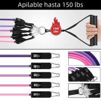 Conjunto De Bandas De Resistencia Para Fitness Y Yoga 5 Tubos Ejercitación En Casa Con Anclaje Para Puerta Y Cadenas Para Tobillo Equipo De Gimnasio - details 2