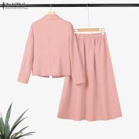 ZANZEA Traje De Mujer Elegante De Otoño 2025 Con Blazer De Manga Larga Y Vestido 2 Piezas Moda Trasero Elegante Oficina OL - details 6
