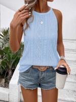 Chaleco De Verano Para Mujer Nuevo Jacquard Hueco Suéter Tejido Sin Mangas Moda Transpirable Casual Top Para Mujer - details 9