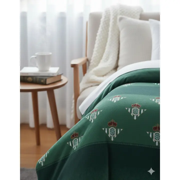 Edredón Oficial del Real Betis en Microlina Sherpa Tacto Extra suave- Ideal para Fanáticos del Fútbol- ASDITEX TEXTILES SL - 1