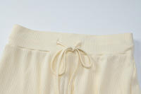 Dulzura Conjunto De Pantalones Casuales De 2 Piezas Suéter De Cuello Redondo Manga Larga Abrigo Sólido Pantalones De Pierna Ancha Clubwear Fiesta - details 13